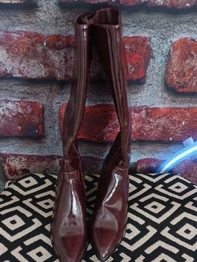 Women’s Tall Pointed-Toe Boots in Burgundy